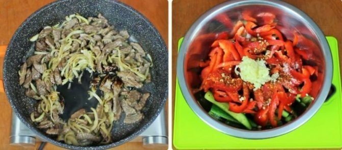Теплый салат «корейский колорит»